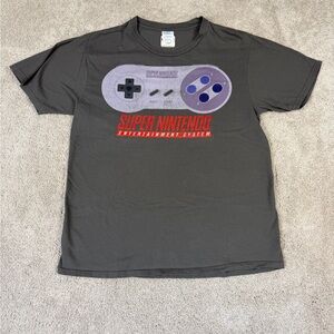Nintendo SNES Controller Logo Men’s M Gray T Shirt Retro Streetwear Video Gamer